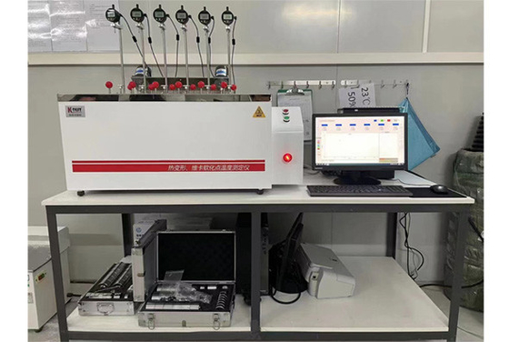 6 estações Fábrica saída Controle por computador Plásticos HDT & Vicat Teste de ponto de temperatura de amolecimento