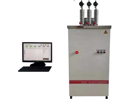 Máquina de ensaio HDT Vicat de plásticos controlada por computador com erro máximo de temperatura de ± 0,5°C