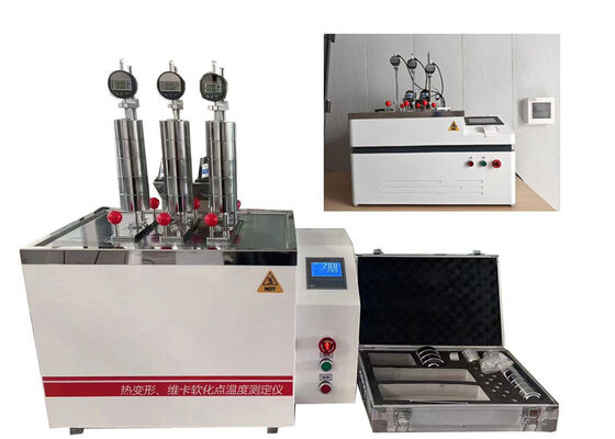 Máquina de teste HDT VICAT que fornece medição de deformação térmica e temperatura de ponto de amolecimento para testes de plástico