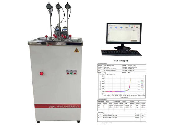 Máquina de teste HDT VICAT para medição de deformação térmica e ponto de amolecimento de plásticos, borracha e materiais de náilon